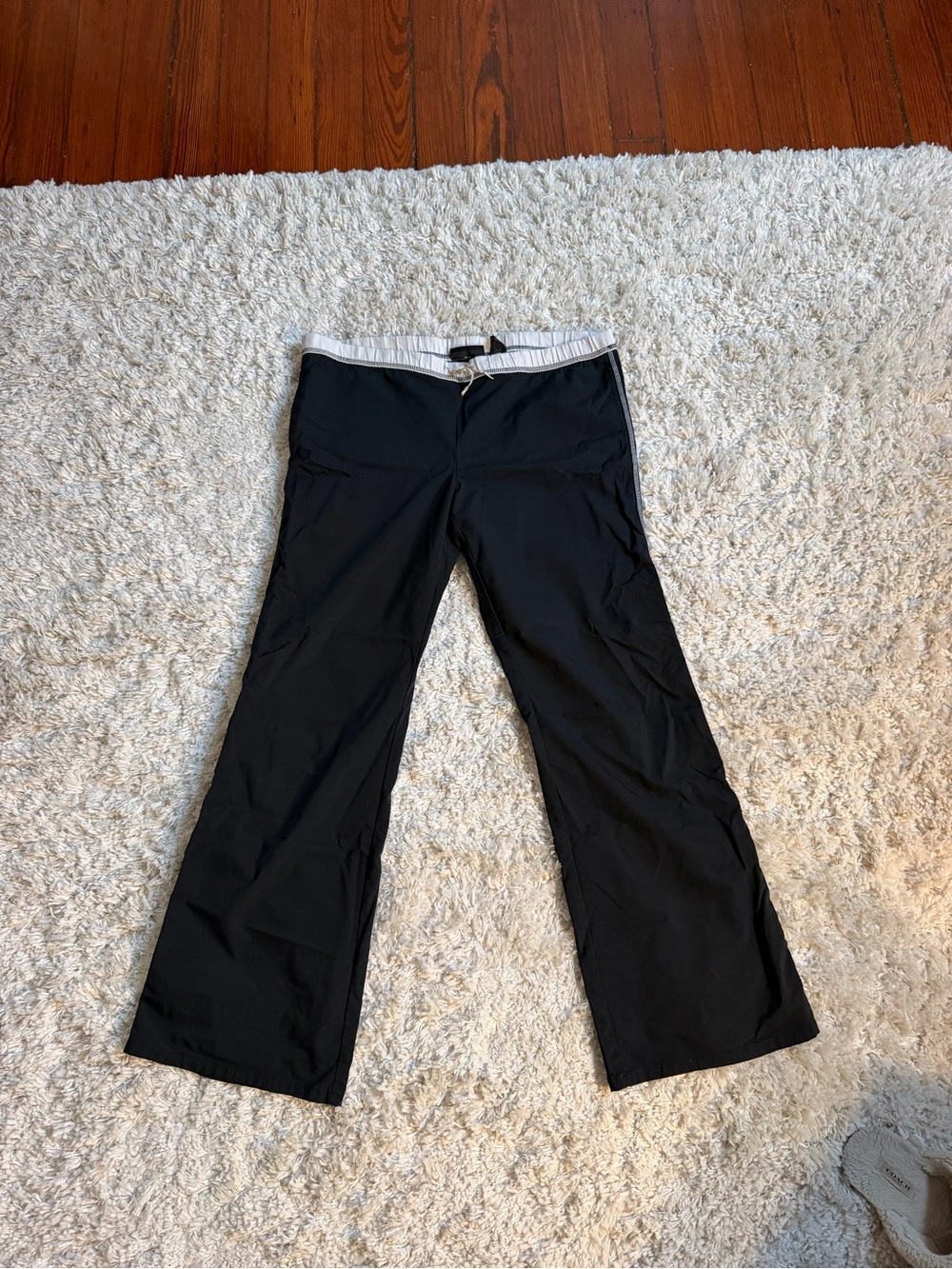 Express Black Track Pants with Gray Waistband
